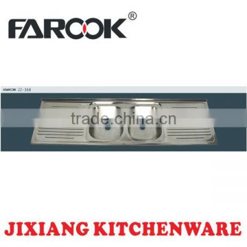 180*50cm double bowl with tray stainless steel kitchen sink