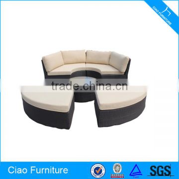 Leisure Outdoor Furniture Sofa Bed Rattan Round Sunbed