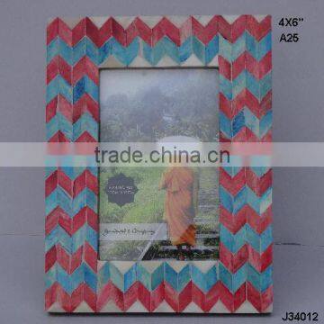 Bone mosaic two tone chevron Photo frame Available in all photo Sizes