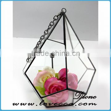Succulent plants cheap glass hanging terrarium stand vase for flower