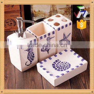 new ceramic bathroom set with sea pattern