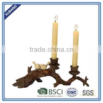 poly resin wholesale high quality low price Twin bird candle holder