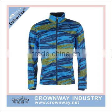 men sport sublimation printing knit running jacket