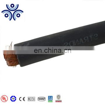 UL1276 flexible copper conductor rubber insulation rubber jack welding cable 500 mcm 600v