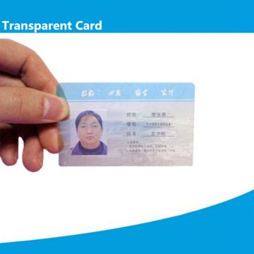 PVC standard size NFC transparent card RFID business card