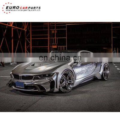 I8 energy body kit FRP material high quality with front bumper over fenders rear wings rear diffuser i8 body kit full set