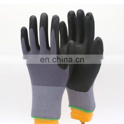 15 de nylon de calibre de micro de espuma de nitrilo guantes de trabajo