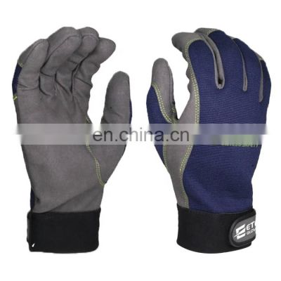Washable flexible Comfortable Mechanical Work Hand Gloves for Worker