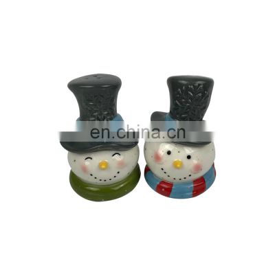 snowman shaped christmas gift ceramic kitchen containers salt and pepper shaker
