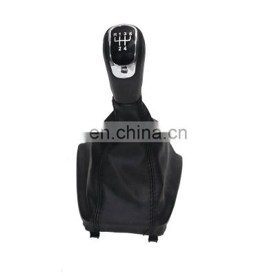 5/6 Speed Chrome & Leather Manual Gear Shift Knob Shifter Lever Handle Stick For Skoda Yeti 09-12 / Superb II (08-12)