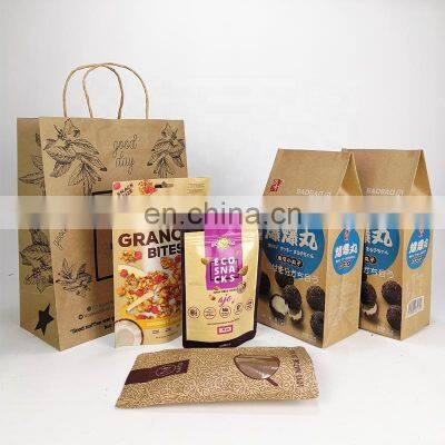 customize square paper bag Kraft takeaway bag / bread chocolate candy gift paper bag with your own logo