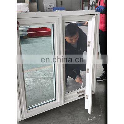 Manual America standard double glass Upvc/vinyl Swing Window Push and Pull Casement Crank Windows