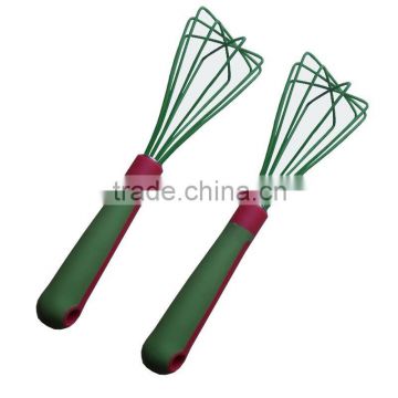 Supply in stock 12'' silicone rubber egg beater whisk with PP handle anti-slip good use