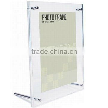 metal struts lucite picture frame display