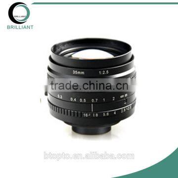 5MP 43mm Format T-mount Manual Iris Fixed Focal 35mm Camera Lens for Machine Vision