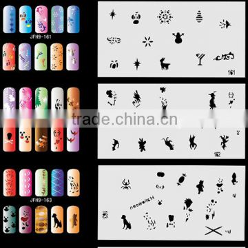 20pcs Airbrush Nail Stencil Sheets with 300 Designs Art Paint Pages Set No.9 - Halloween, Christmas, etc