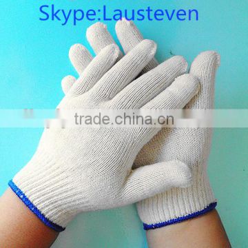 String knit cotton gloves