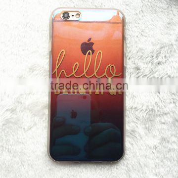 For iphone 6 case with transparent glitter patterns in TPU bumper and PC back