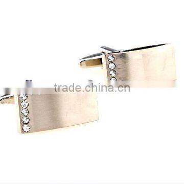 Popular Satin Finished Cuffs Engraveable Rectangular Cufflinks