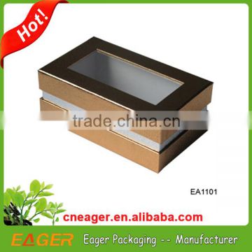 Paper gift box with clear pvc window, bow tie gift packaging paper box                        
                                                Quality Choice