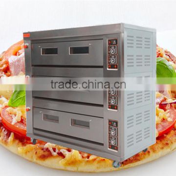 Professional 3 decks 9 trays Gas Pizza Cake Bread Oven with Stone Timer
