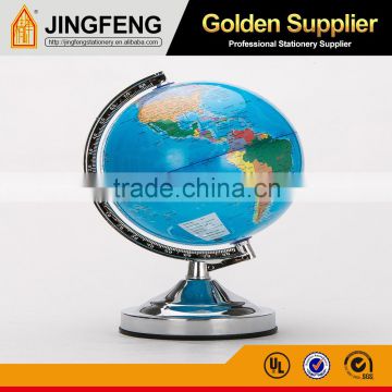 8 Inch(20cm) Plastic World Globe Metal Base Silver/Gold color available