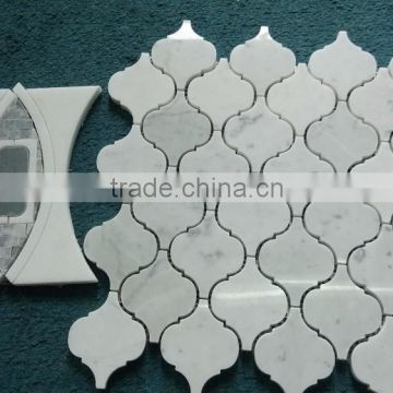 White Wall Tile Natural Stone Mosaic for Bathroom