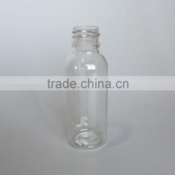 30ml transparent clear pet cylinder round shoulder pet bottle