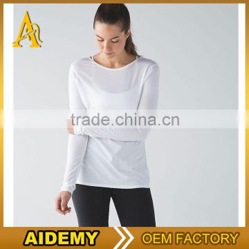 Custom top quality athletic wear women fitness sports wear breathable dry fit yoga shirts
