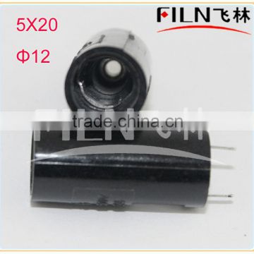black pcb fuse holder 12mm install hole R3-24 5*20