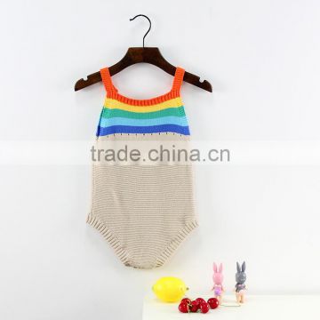 0-3 years 2017 Wholesale Baby Romper Autumn Knitting Rainbow Cotton Babys Jumpsuit (pick size)