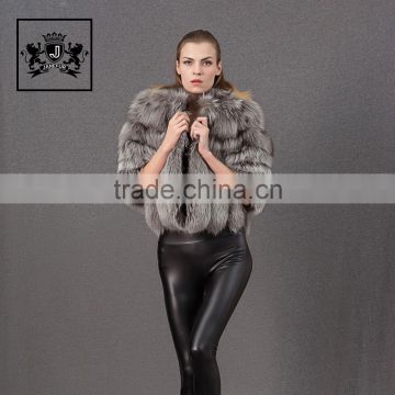 2017 Popular design silver fox fur vest sleeveless arctic fox fur overcoat