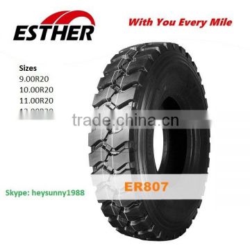 All steel Heavy duty MINE Block pattern Truck Tyre 10.00R20 11.00R20 12.00R20