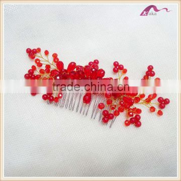 Beaming Red Bridal Wedding Hair Comb Hair Accessories