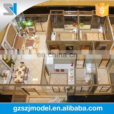 House plan internal layout model with all furniture ,scale model house
