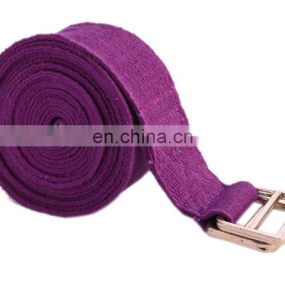 Multi-color with metallic adjuster buckle custom yoga strap Indian manufacturer