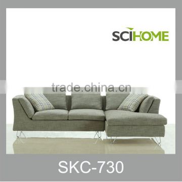 fabric metal feet corner sofa set