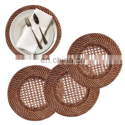 Hot Sale Vietnam supplier Rattan Charger Handwoven Rattan wall decoration Table mat Wholesale In Bulk Handwoven