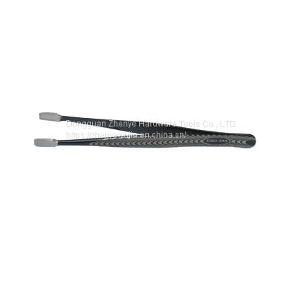 Tweezers black stiffened stainless steel straight tip tweezers straight tip curved tip repair tool tweezers textured ESD-34a tweezers