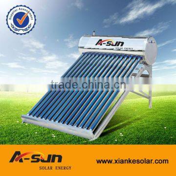 non pressurized vacuum tube solar water heater stainless steel outer tank
