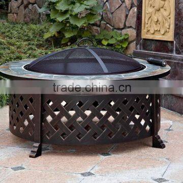 30inch round Fire Pit Table with lattice design stand