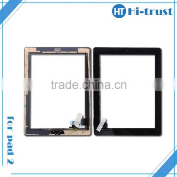 Free shipping by DHL Digitizer Touch Screen for iPad 2 with Home button and Adhesive Sticker