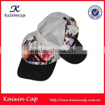 wholesale 6 panel custom printed mesh trucker hat