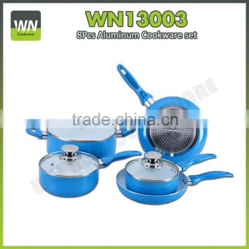 Chinese best aluminium cookware manufacture ceramic coated cookware set with induction bottom