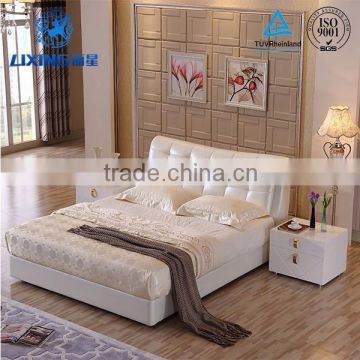 2016 Stylish Bedroom Furniture Soft Comfortable Genuine Leather Bed