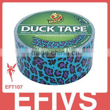 Blue & purple leopard printing sealing duct cloth tape