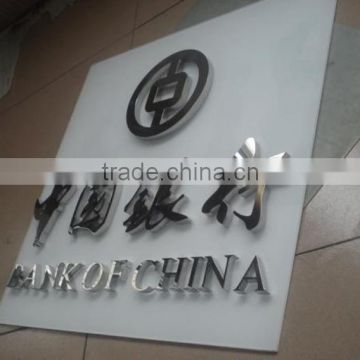 Custom made stainless steel bank logo sign outdoor directional letter Signs