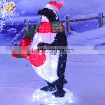 Vintage outdoor christmas decorations penguin skating statues