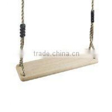 single wooden swing with PE rope