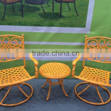 Unique style bright yellow outdoor modern leisure sofa set cast aluminum furniture